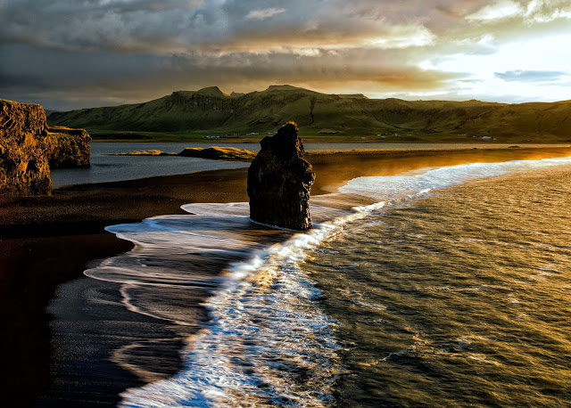 soloppgang på Dyrholey Island